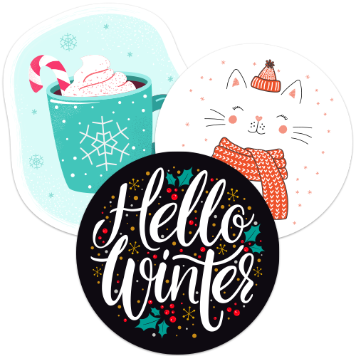 Winter Car Stickers And Decals - Calligraphy (500x500)