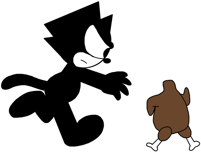 Felix Chasing A Roasted Turkey By Mega Shonen One 64 - Illustration (894x894)