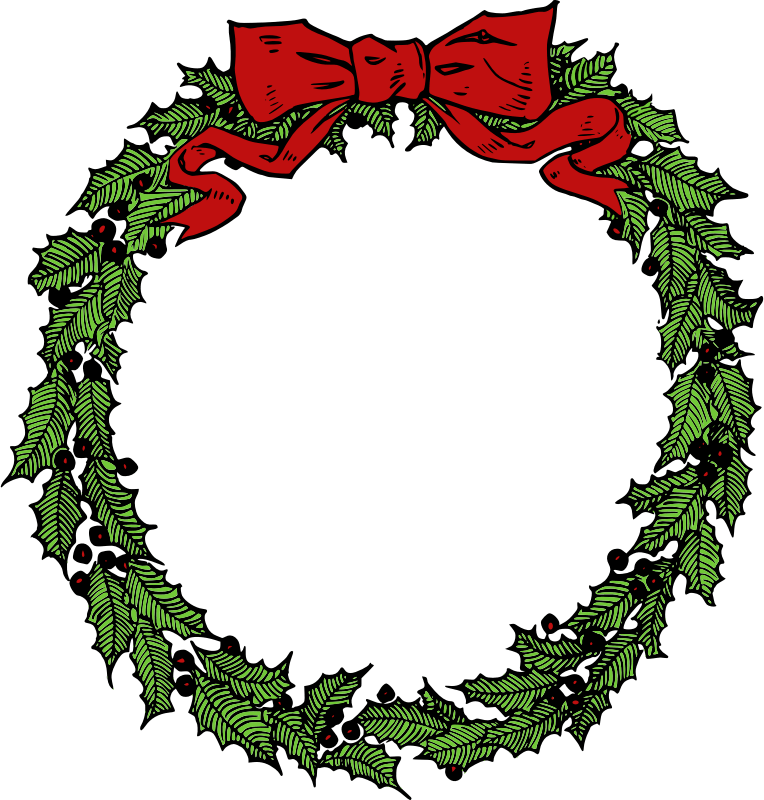 Free Wreath Clipart - Christmas Wreath Clipart Free (764x800)