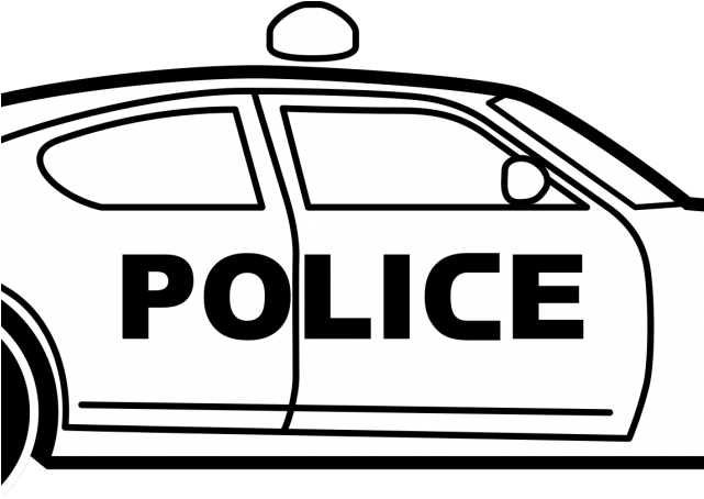 Car Clipart Clipart Big Car - Police Car Clipart Black And White (640x480)