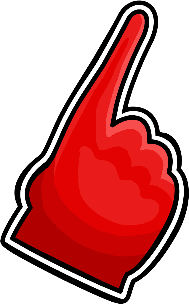 Red Foam Finger Club - Red Pointing Finger Png (1024x1024)