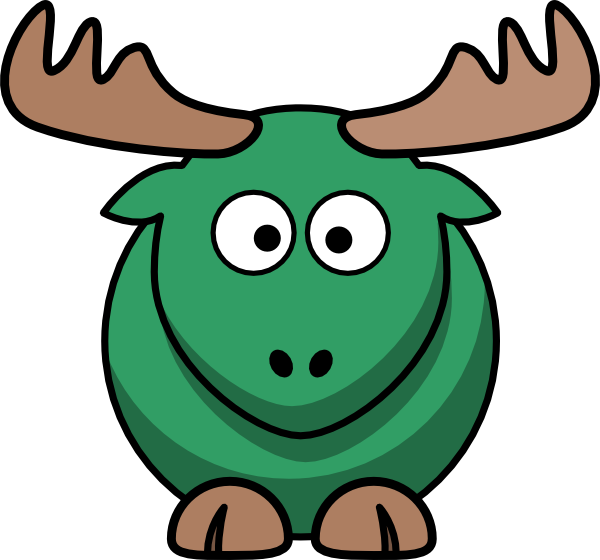 Dark Turquoise Moose Clip Art - Cartoon Moose Png (600x560)