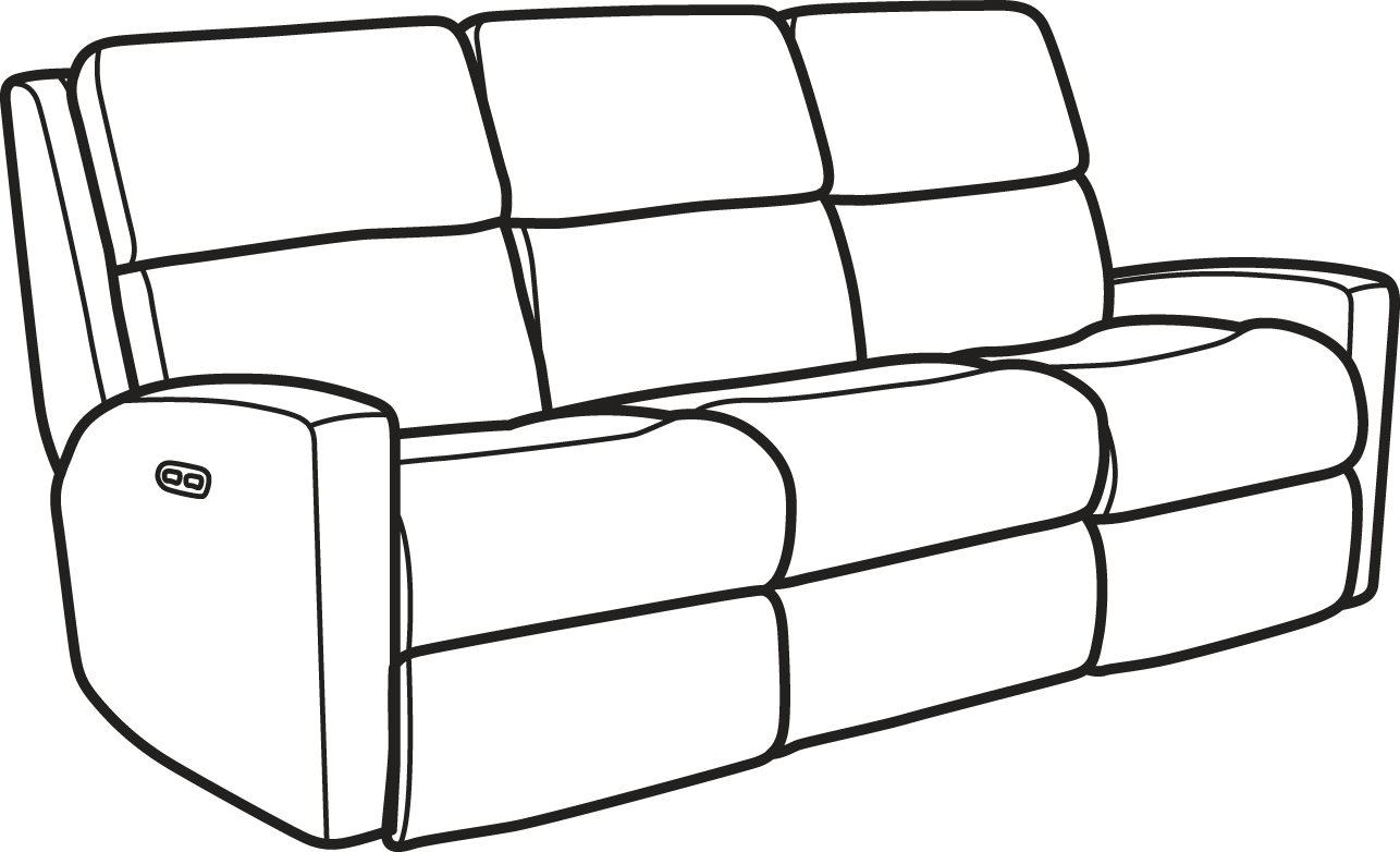 Catalina Fabric Power Reclining Sofa With Power Headrests - Reclining Couch Clipart Black And White (1286x782)