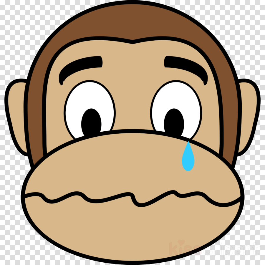 Crying Monkey Emoji Clipart Ape Primate Monkey - Crying Monkey Clipart (900x900)