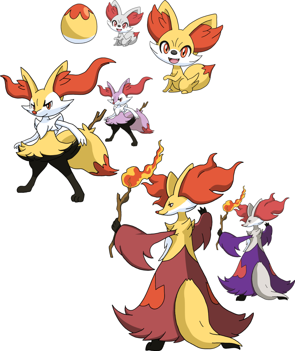 And Evolutionary Line By Tails On - Delphox (1024x1215)