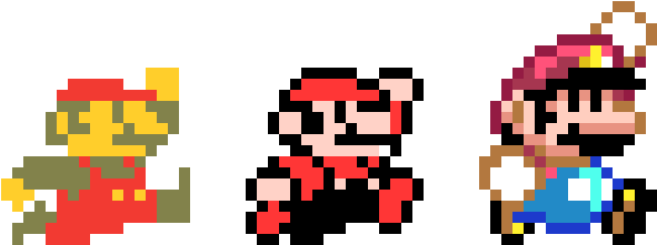 Evolution Of Jumping Mario's - Jumping Mario Pixel Art (630x270)