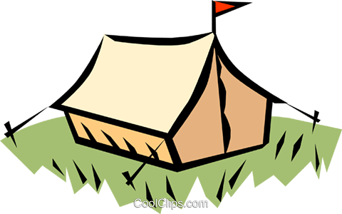 Camping Tent Royalty Free Vector Clip Art Illustration - Scout Camp (480x300)
