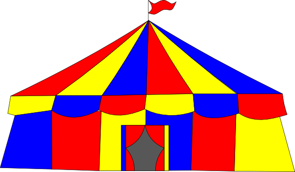 Big Top Tent Clip Art - Illustration (600x351)
