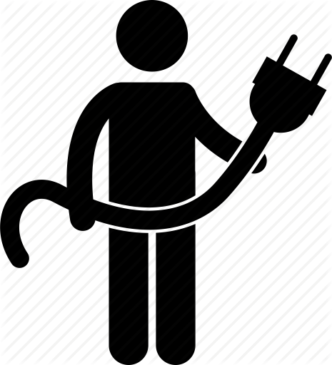 Electrician Clipart Wireman - Electrician Black And White Png (465x512)