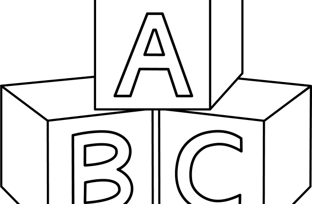 Abc Blocks Coloring Page Free Clip Art Baby Drawing - Abc Blocks Coloring Pages (640x420)
