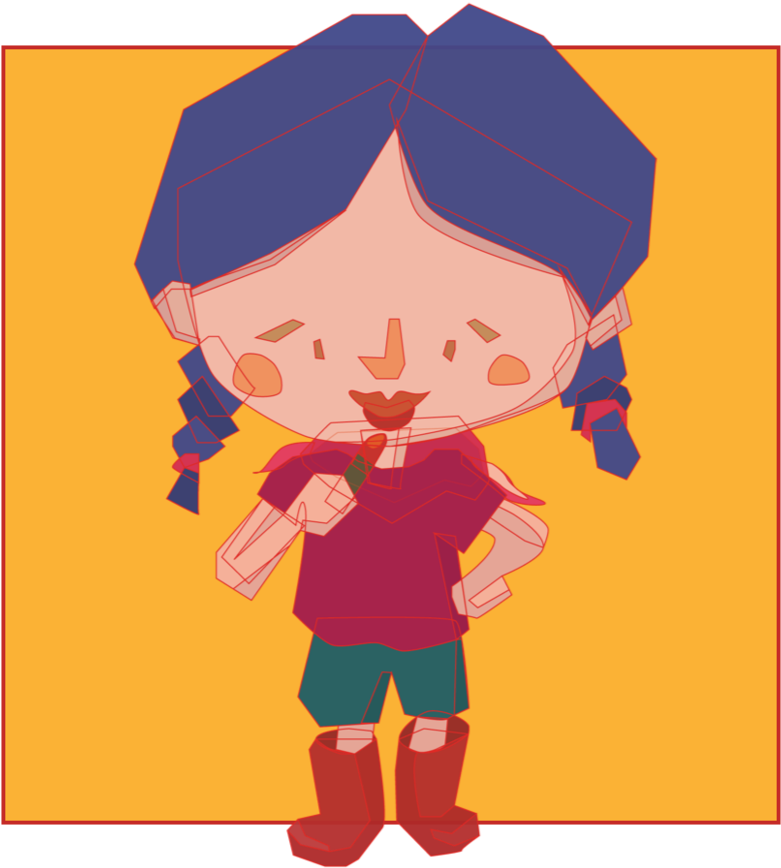 The Child Applies The Lip Balm At School, Right Before - Cartoon (1000x1000)