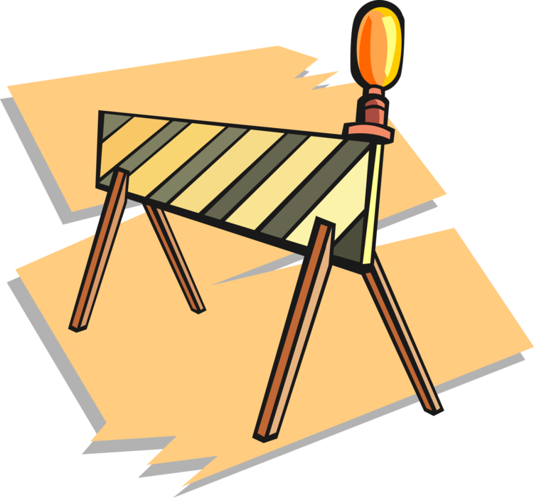 Road Barricade Royalty Free Vector Clip Art Illustration - Vector Graphics (751x700)
