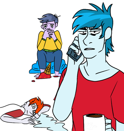 Hello 911 By Mysterybookea - Cartoon (400x421)