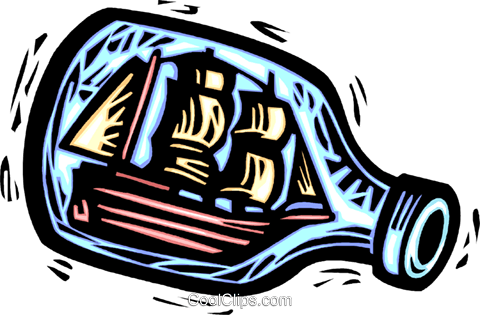 Ship In A Bottle Royalty Free Vector Clip Art Illustration - Ship In A Bottle Royalty Free Vector Clip Art Illustration (480x315)