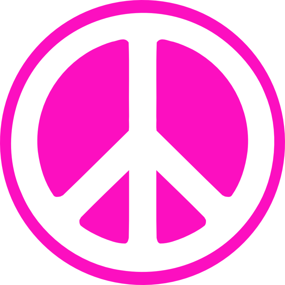 Hippie Sixties Girl And Man Of Flower Power Vector - Peace Sign Pink (949x949)