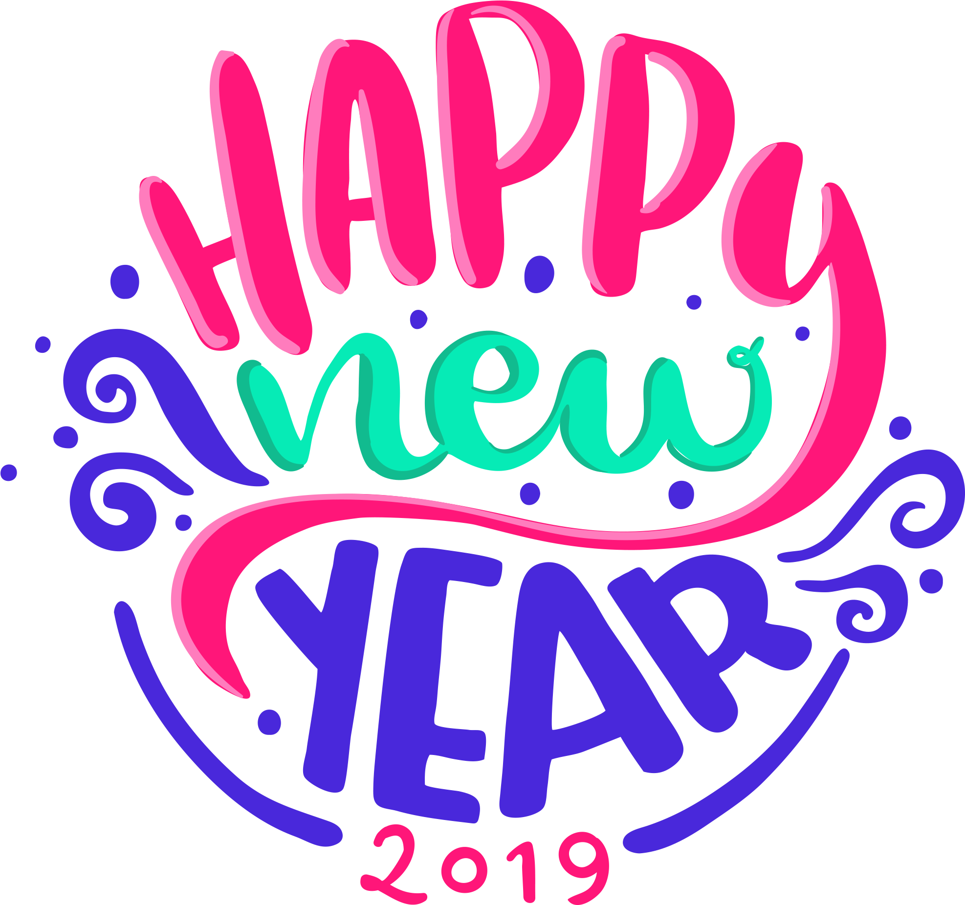 Happy New Year Png Image Free Download Searchpng Com - Calligraphy (2048x2048)