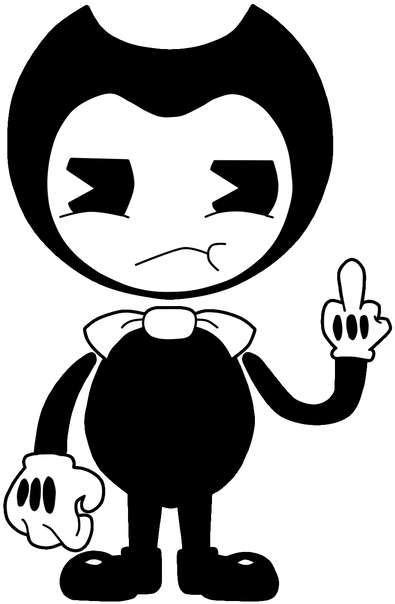 Bendy Middle Finger By Supererickx - Bendy And The Ink Machine Characters (894x894)
