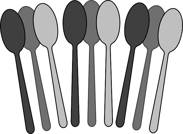 Spoon Clipart Real - Spoons Black And White Clip Art (640x471)