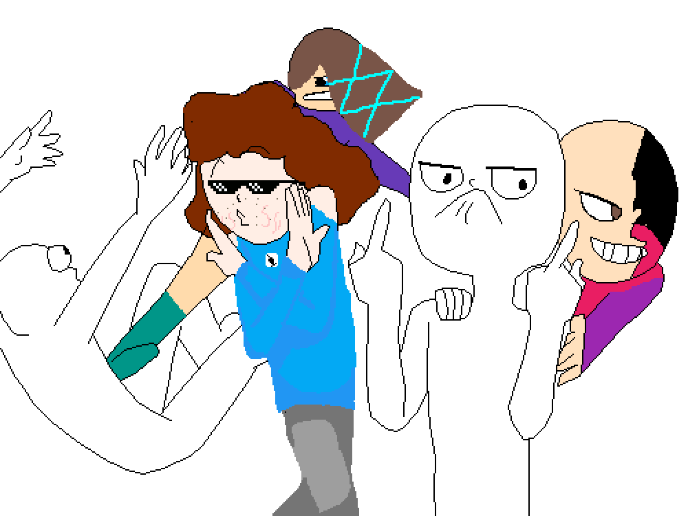 Lol A Collab Im Sorry For The Middle Finger One - Cartoon (1000x750)