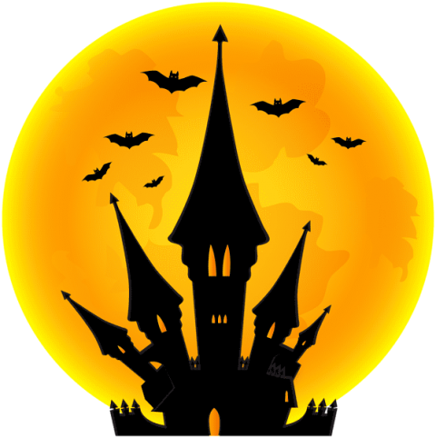 Free Png Halloween Moon And Castle Png Images Transparent - Clipart Halloween Moon (480x482)