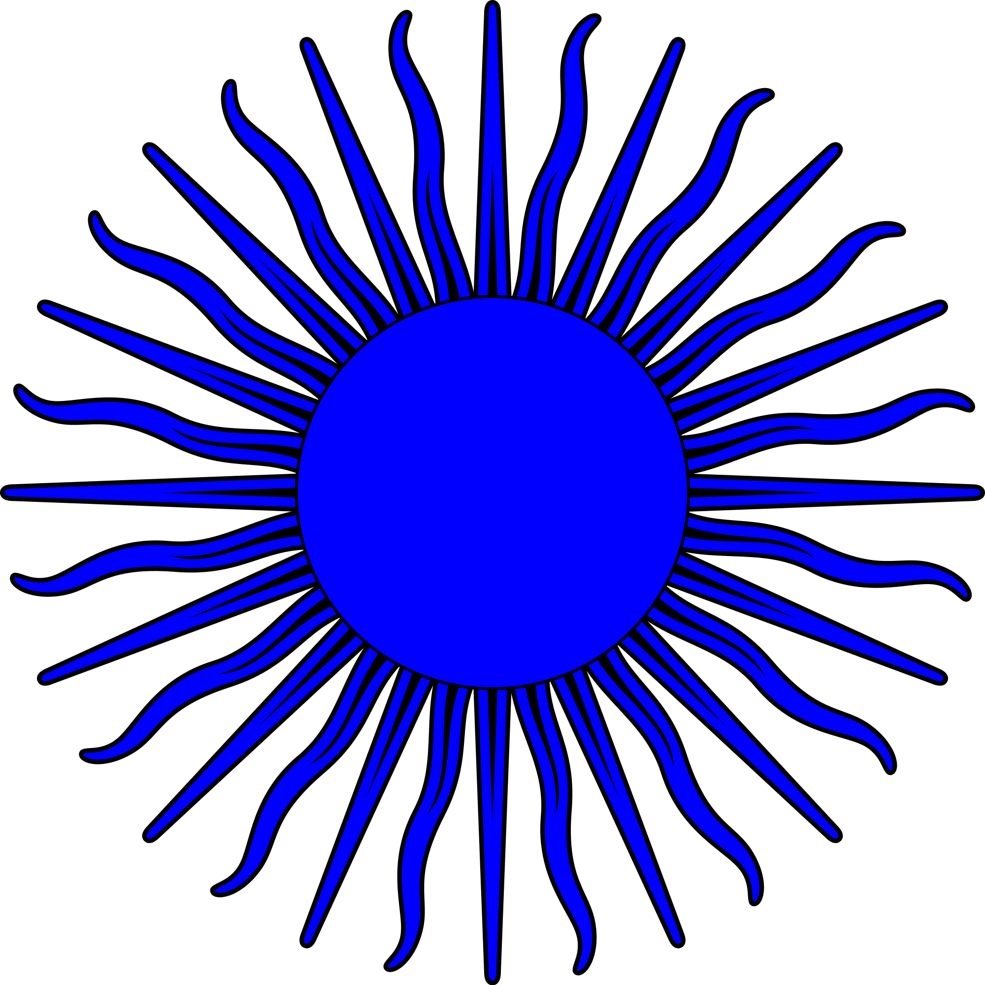 Blue Sun Clip Art - Transparent Sun (2000x2000)