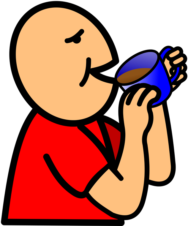 Royalty Free Drinking Tea Clipart - Drinking Tea Png Cartoon (798x800)