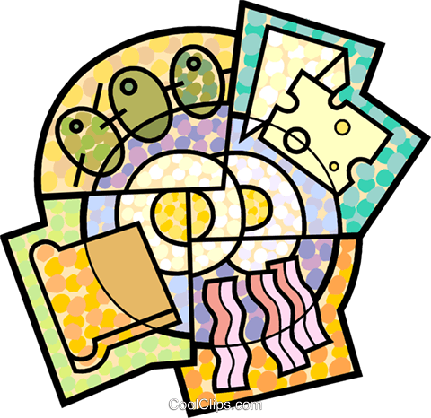 Bacon And Eggs With Cheese Royalty Free Vector Clip - Bacon And Eggs With Cheese Royalty Free Vector Clip (480x466)