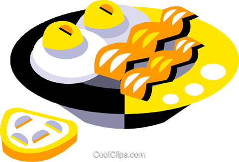 Bacon And Egg Breakfast Royalty Free Vector Clip Art - Bacon And Egg Breakfast Royalty Free Vector Clip Art (480x327)