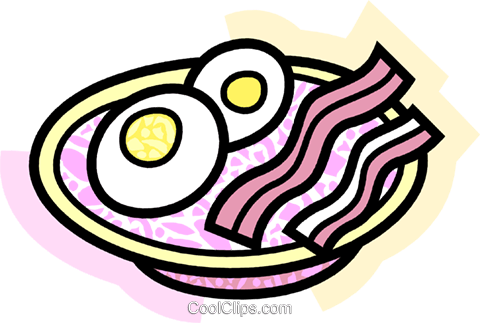 Bacon & Eggs Royalty Free Vector Clip Art Illustration - Bacon & Eggs Royalty Free Vector Clip Art Illustration (480x323)