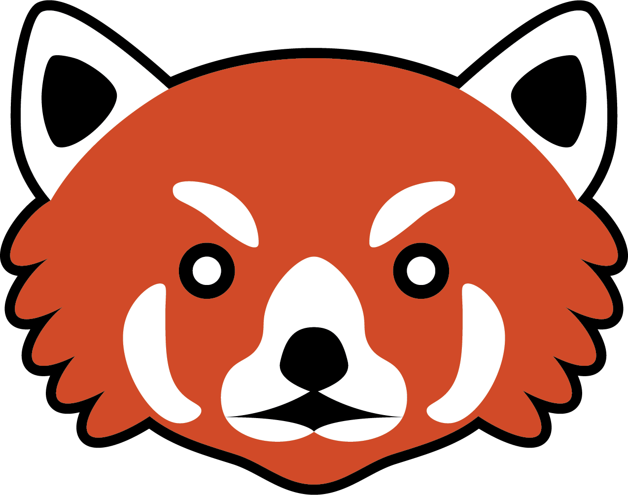 Red Panda Clipart Real - Red Panda Head Shape (1274x1004)