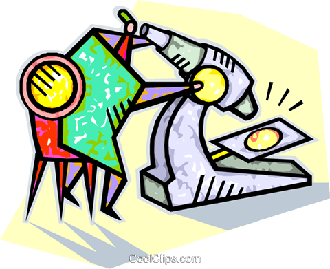 Microscope Royalty Free Vector Clip Art Illustration - Colorful Microscope (480x391)