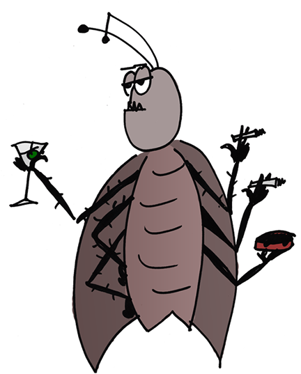 Clip Art Cartoon Roach - Roach Cartoon (440x543)