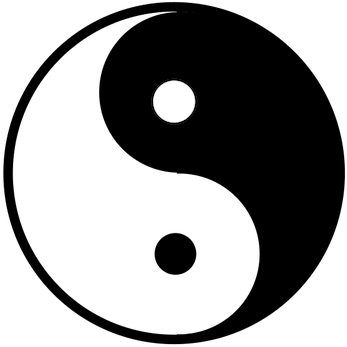 Yin Yang Sketch Public Domain Vectors - Good And Evil Drawings (353x500)