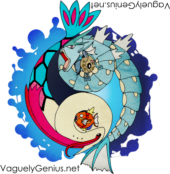 Svg Free Stock Aquatic Yin Yang Milotic And By Vaguelygenius - Pokemon Gyarados And Milotic (591x591)