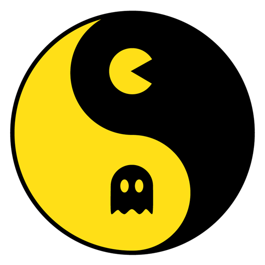 Pacman Yin Yang Sticker - Pacman Yin Yang (528x528)