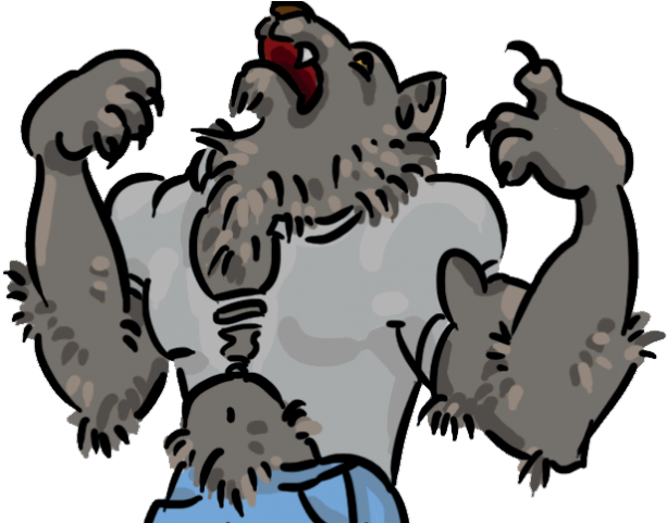 Werewolf Clipart Transparent Background - Cartoon (640x480)