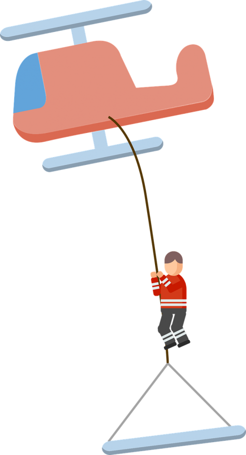 Rescuer,helicopter,sun Lounger,free Vector Graphics - Baby (500x924)