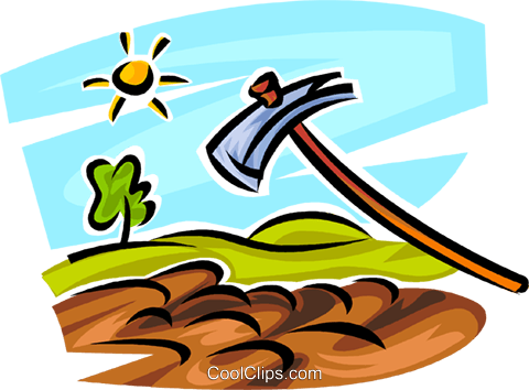 Garden Hoe Royalty Free Vector Clip Art Illustration - Zappare Clipart (480x354)