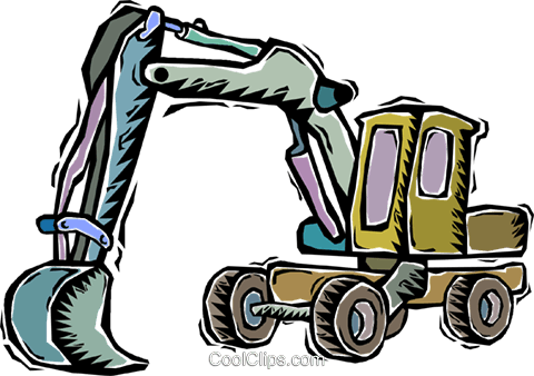 Back Hoe Royalty Free Vector Clip Art Illustration - Back Hoe Royalty Free Vector Clip Art Illustration (480x338)