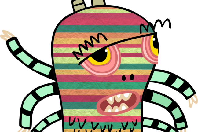 Gek Poppetje Met Allerlei Kleuren - Monster Vector Png Transparent Background (648x432)