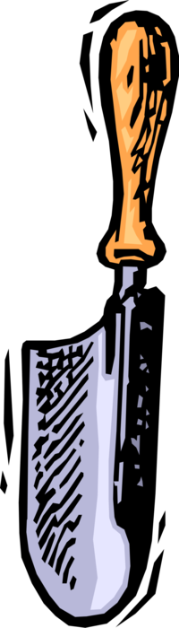 Vector Illustration Of Gardening Tool Spade Shovel - Vector Illustration Of Gardening Tool Spade Shovel (200x700)