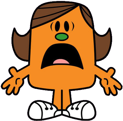 Banner Transparent Download Image Little Miss Calamity - Mr Men Character Red (397x392)