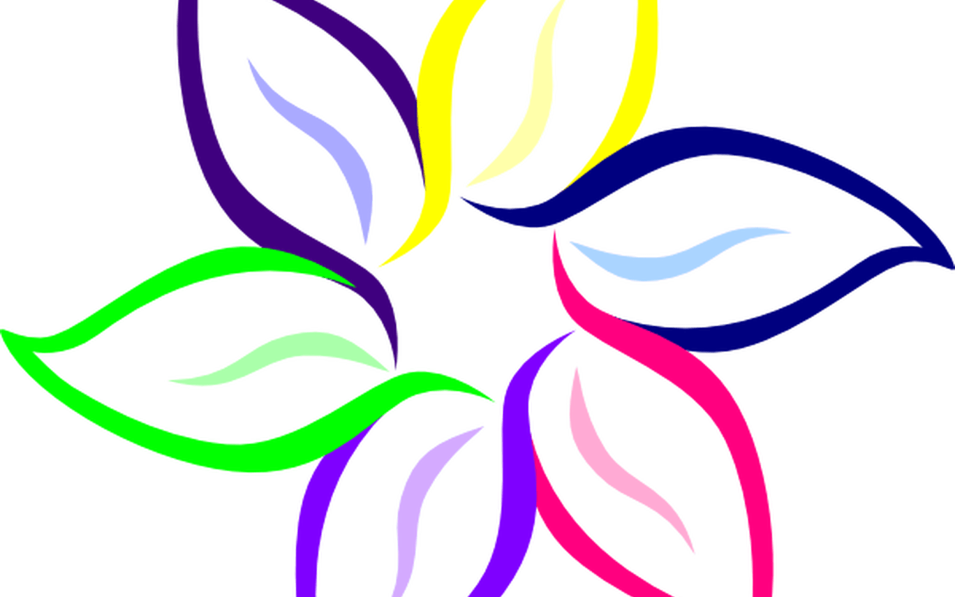 Multi Color Flower Clip Art At Clkercom Vector Clip - Easy Things To Draw Flowers (1368x855)