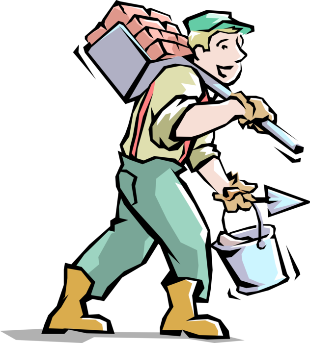 Vector Illustration Of Handyman Home Renovation Expert - Work Definition (631x700)