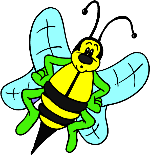Cartoon Bee - Busy Bee - Cartoon Bee - Busy Bee (600x621)