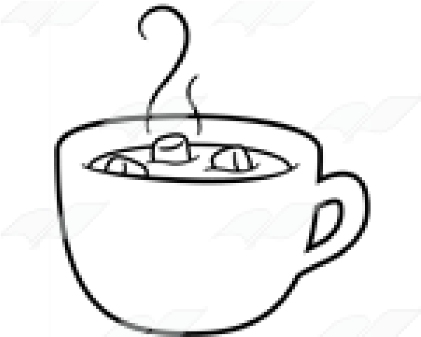 Hot Chocolate Clipart Black And White - Line Art (640x480)