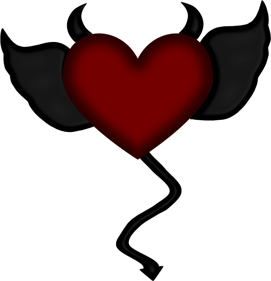 Angel And Devil, Heart With Wings, Heart Wallpaper, - Love (1000x1000)