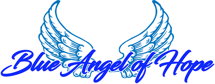 Blue Angel Of Hope Logo Blacksword - Cartoon Angel Wings Png (706x277)