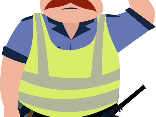 Traffic Clipart Chaos Person - Security Guard Cartoon (640x480)