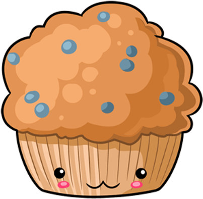 Orange Juice Cake Transparent Background - Cute Muffin Png (408x408)